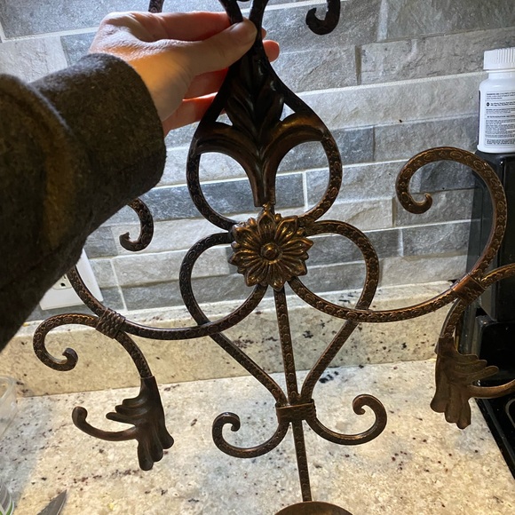 Ornate Black Metal Wall Sconce 19” - Picture 5 of 6